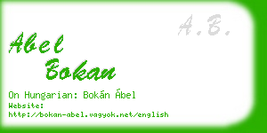 abel bokan business card