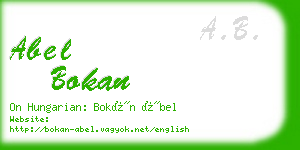 abel bokan business card